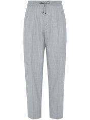 Pantalon Brunello Cucinelli en laine vierge gris clair