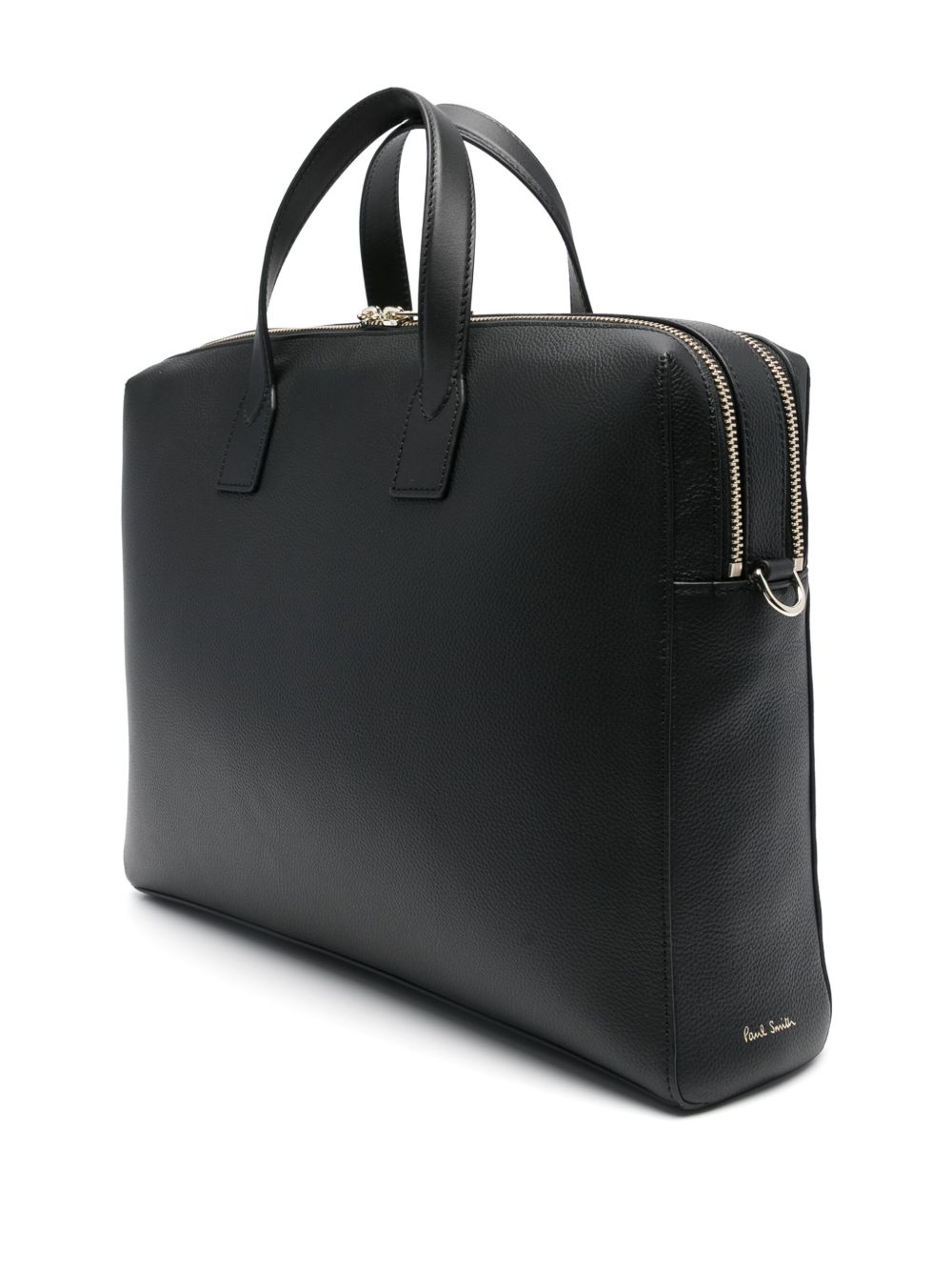 Paul Smith black leather briefcase — refined messenger carry