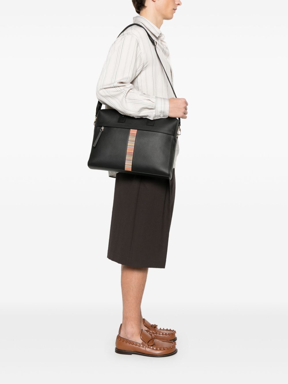 Paul Smith black leather briefcase — refined messenger carry