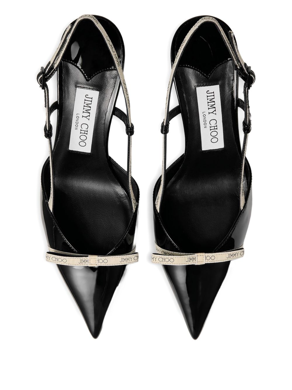Jimmy Choo With Heel Black — Patent 65mm Medium Heel