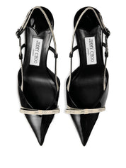 Jimmy Choo With Heel Black — Patent 65mm Medium Heel