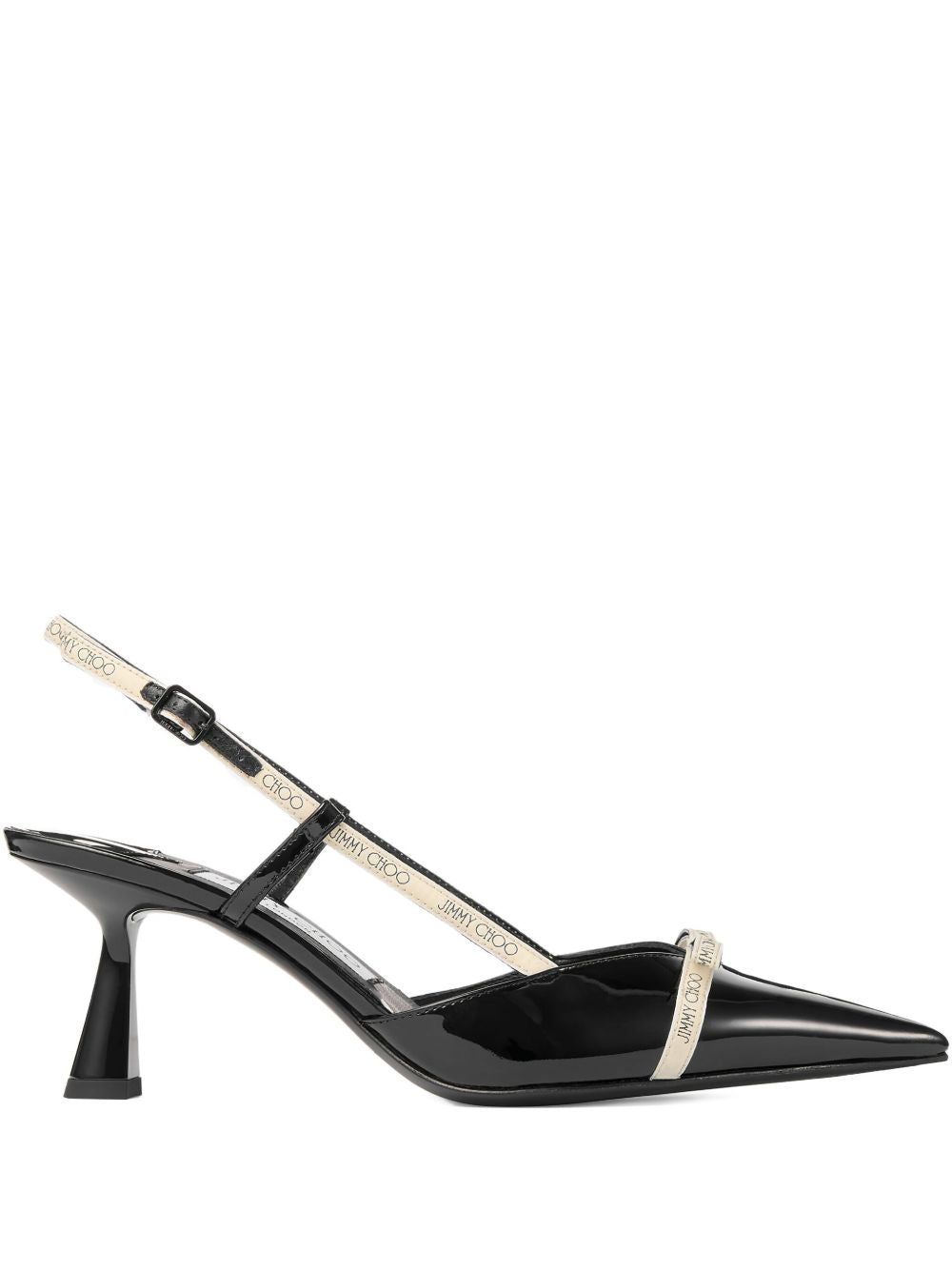 Jimmy Choo With Heel Black — Patent 65mm Medium Heel