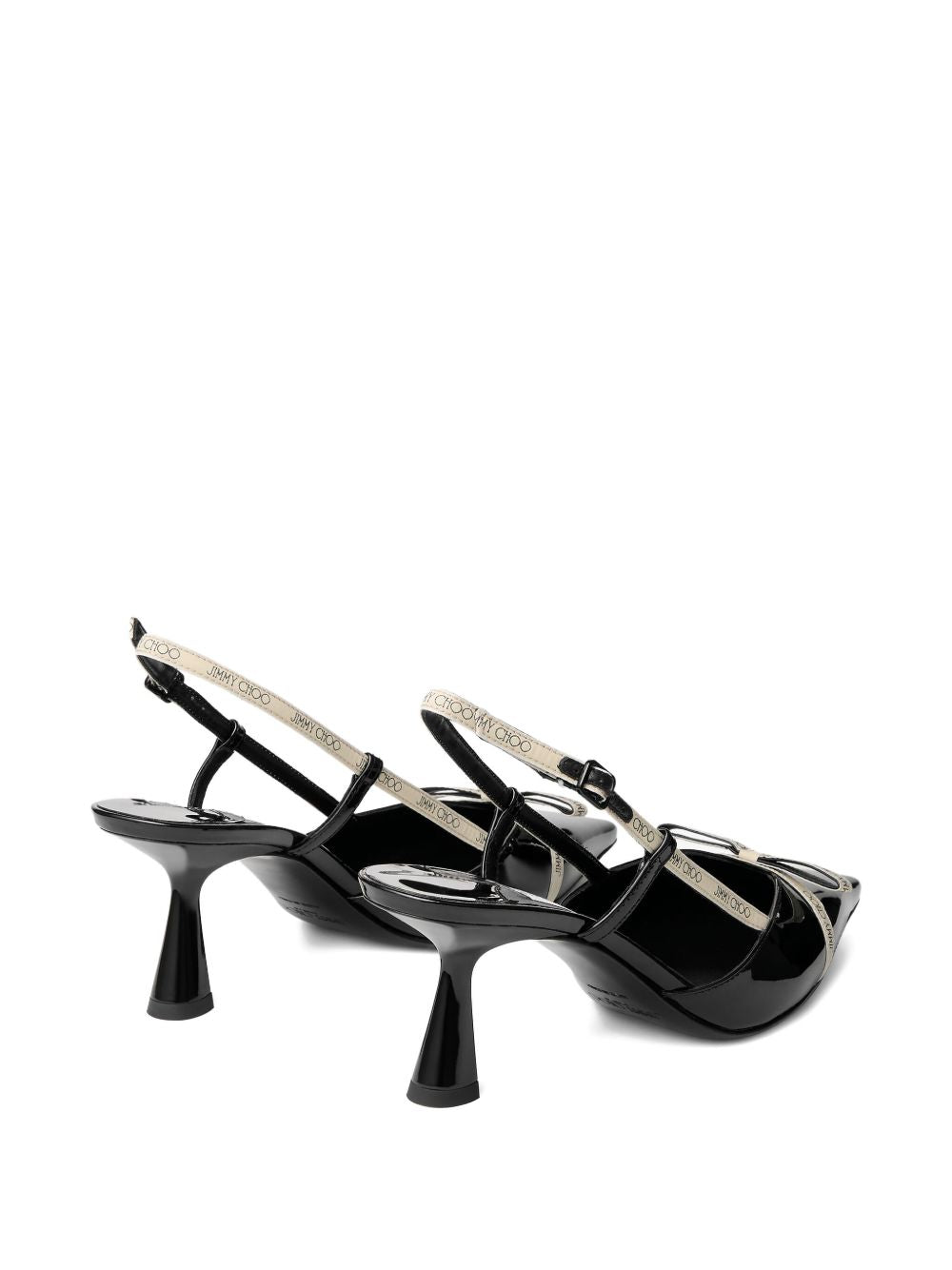 Jimmy Choo With Heel Black — Patent 65mm Medium Heel