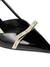 Jimmy Choo With Heel Black — Patent 65mm Medium Heel