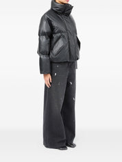 Manteau en duvet de nylon noir MM6 Maison Margiela