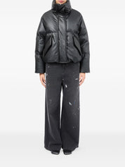 Manteau en duvet de nylon noir MM6 Maison Margiela