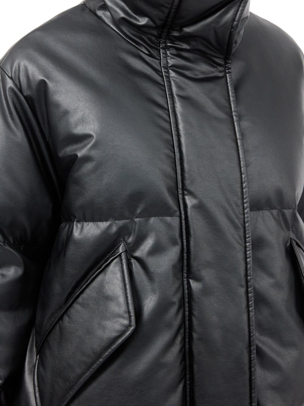 Manteau en duvet de nylon noir MM6 Maison Margiela
