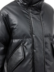 Manteau en duvet de nylon noir MM6 Maison Margiela