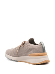 Brunello Cucinelli Dove Grey Wool-Blend Sneakers