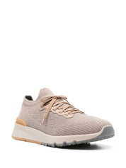 Brunello Cucinelli Dove Grey Wool-Blend Sneakers