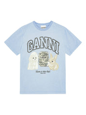 T-shirts et polos Ganni Clear Blue en coton biologique