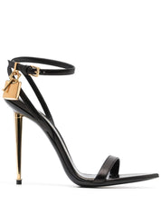 Tom Ford Sandals Black leather with padlock detail
