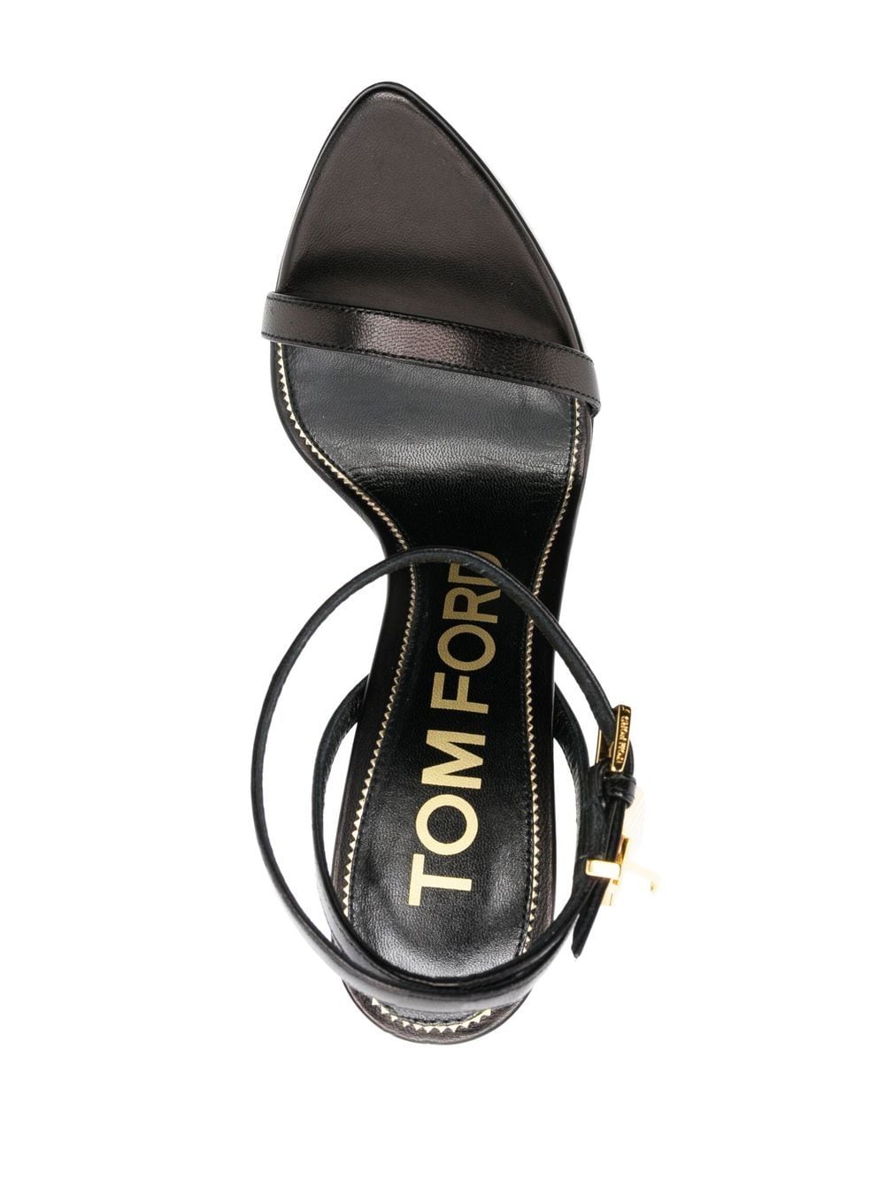 Tom Ford Sandals Black leather with padlock detail