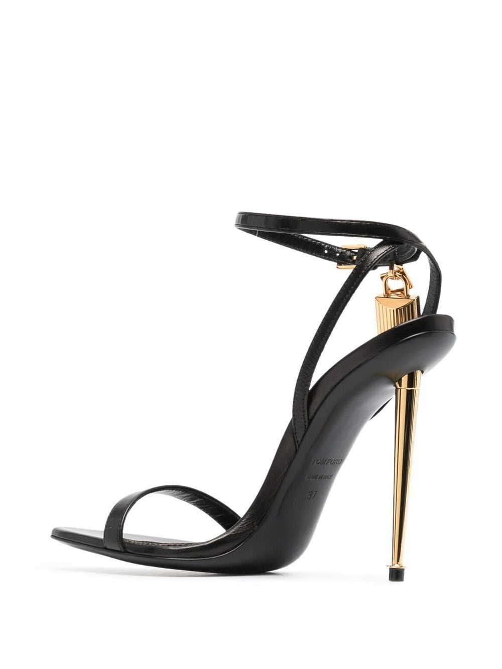 Tom Ford Sandals Black leather with padlock detail