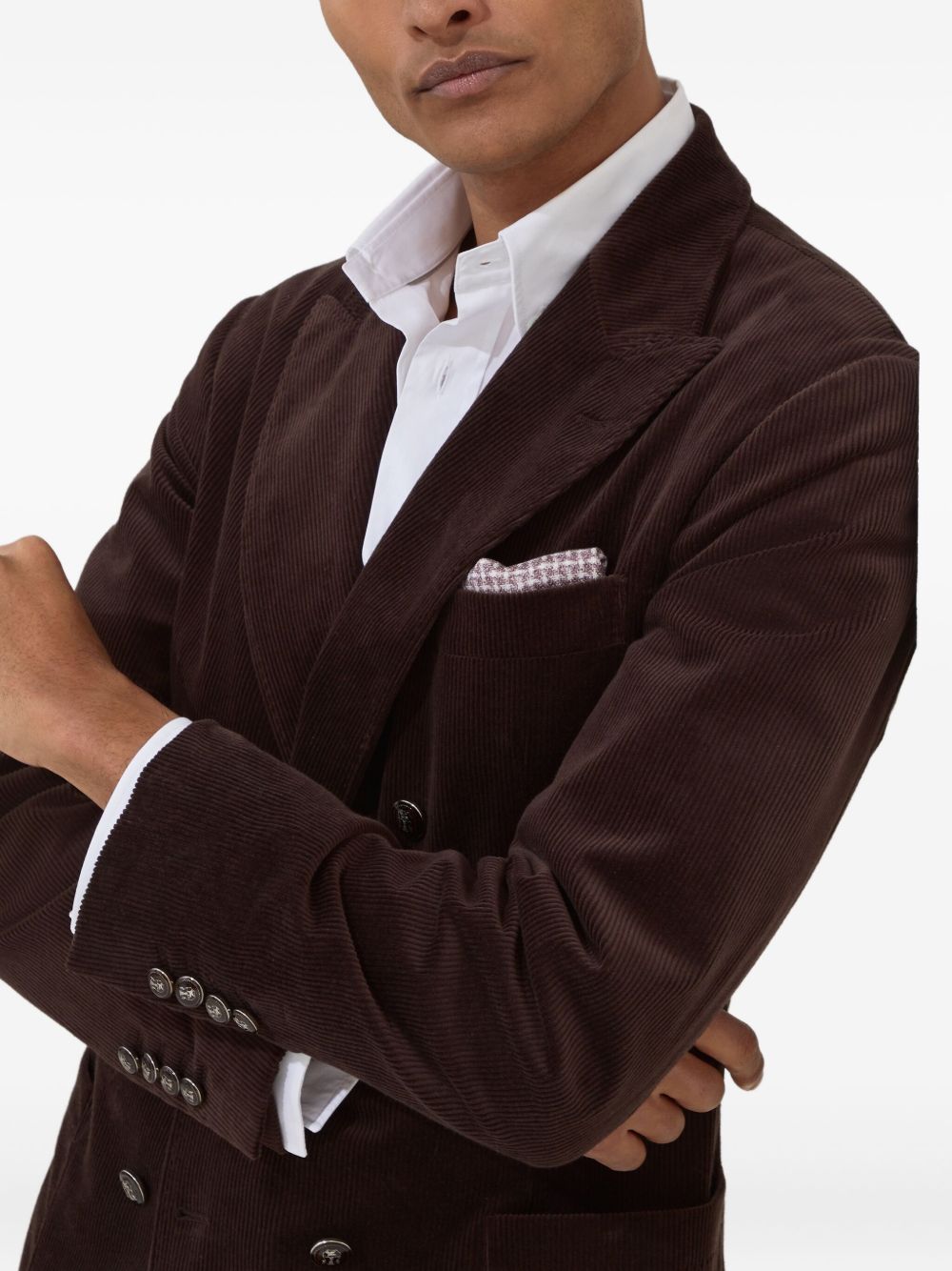 Brunello Cucinelli Jackets Brown double-breasted cotton