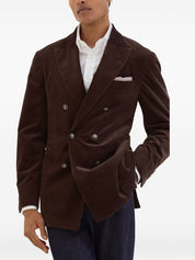 Brunello Cucinelli Jackets Brown double-breasted cotton
