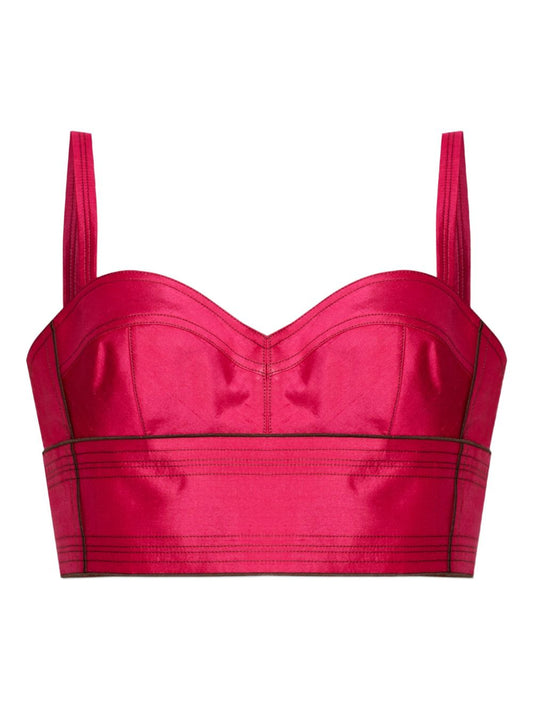 Fuchsia Silk Bra Top by Tory Burch