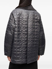 GANNI Jackets Grey — Quilted Nylon Jacket for Women