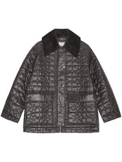 GANNI Jackets Grey — Quilted Nylon Jacket for Women