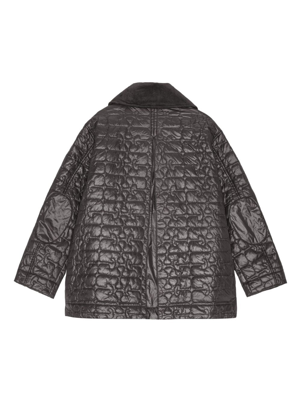 GANNI Jackets Grey — Quilted Nylon Jacket for Women