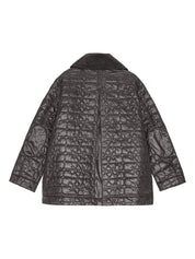 GANNI Jackets Grey — Quilted Nylon Jacket for Women