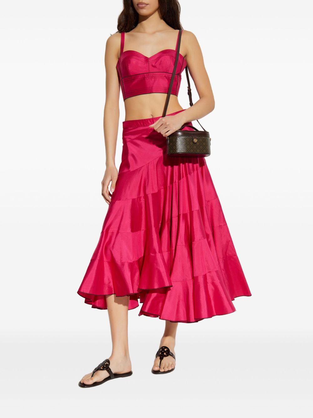Tory Burch Skirts Fuchsia silk midi