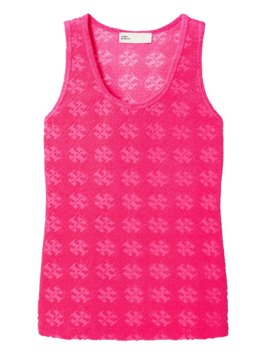 Tory Burch Fuchsia Top — Relaxed Monogram Tank