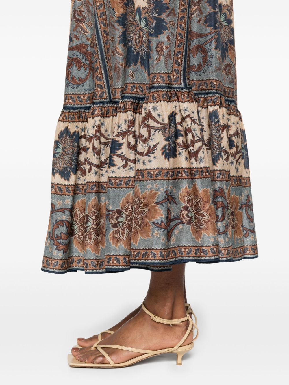 Zimmermann Skirts Blue silk floral skirt