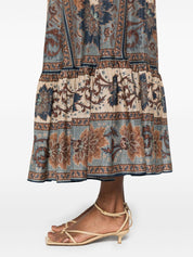 Zimmermann Skirts Blue silk floral skirt