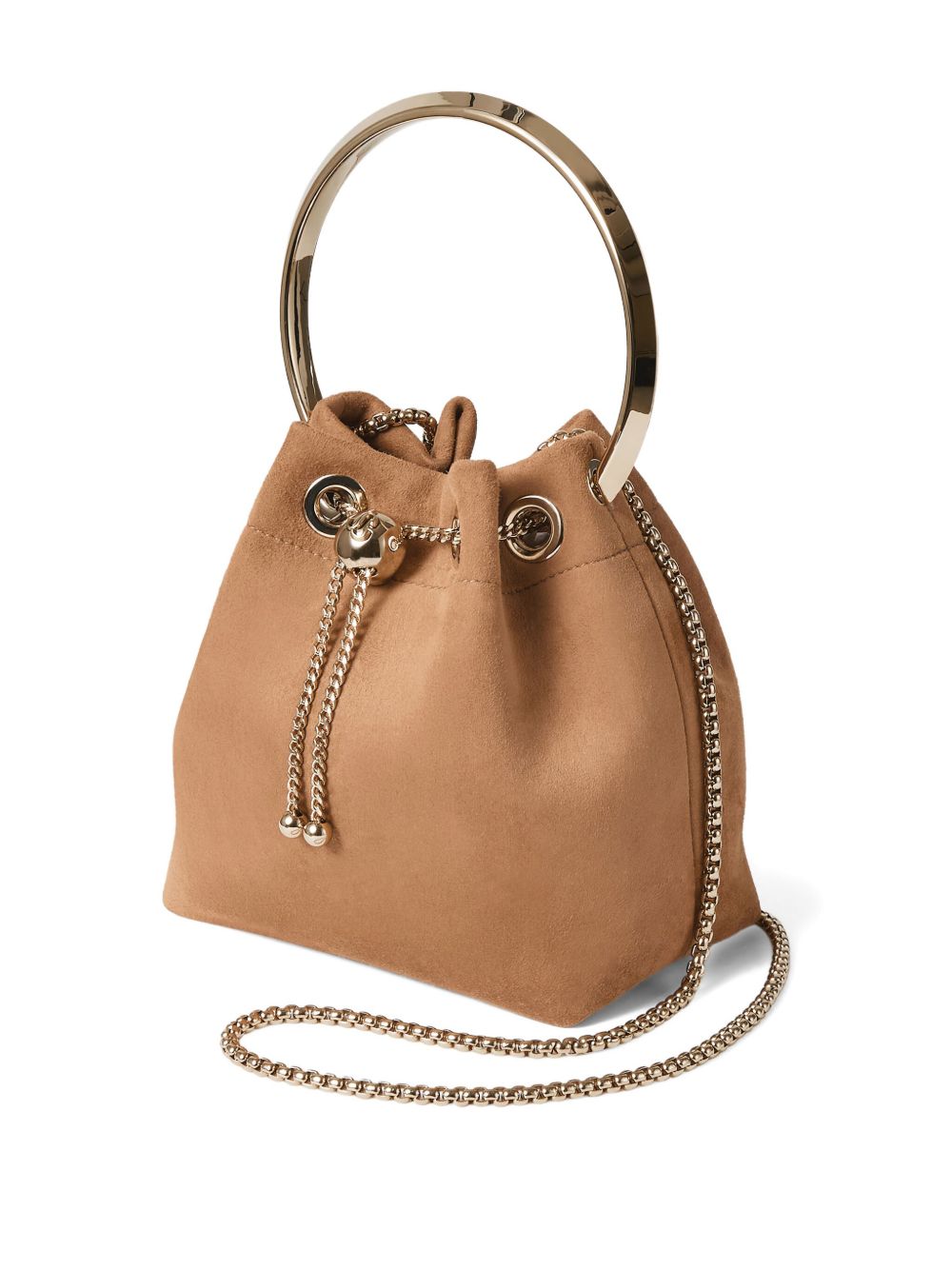 Jimmy Choo Brown Leather Bucket Bag — Shoulder Elegance