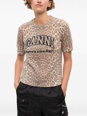 Ganni T-shirts and Polos Brown wool logo tee