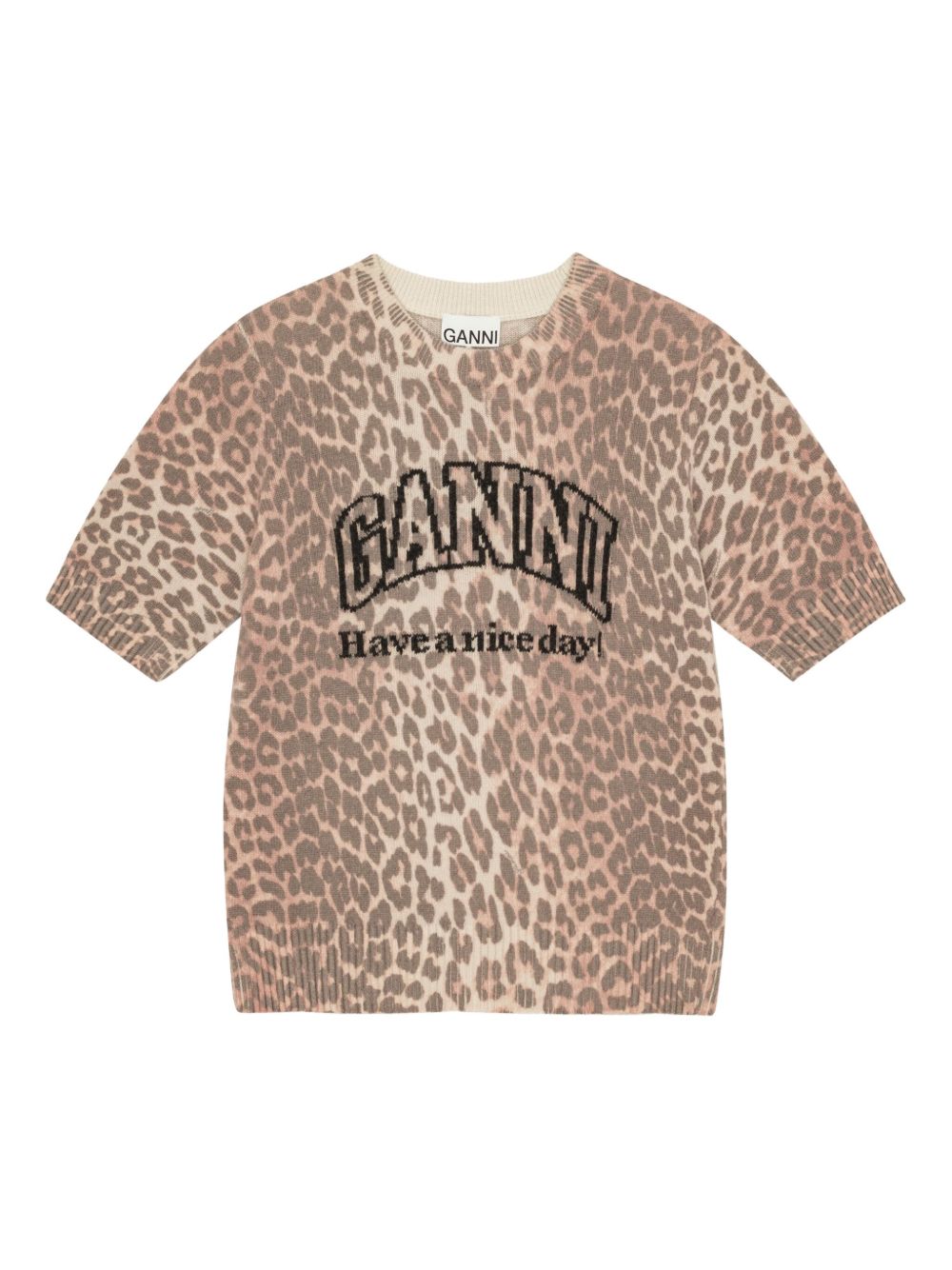 Ganni T-shirts and Polos Brown wool logo tee