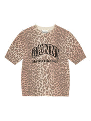Ganni T-shirts and Polos Brown wool logo tee