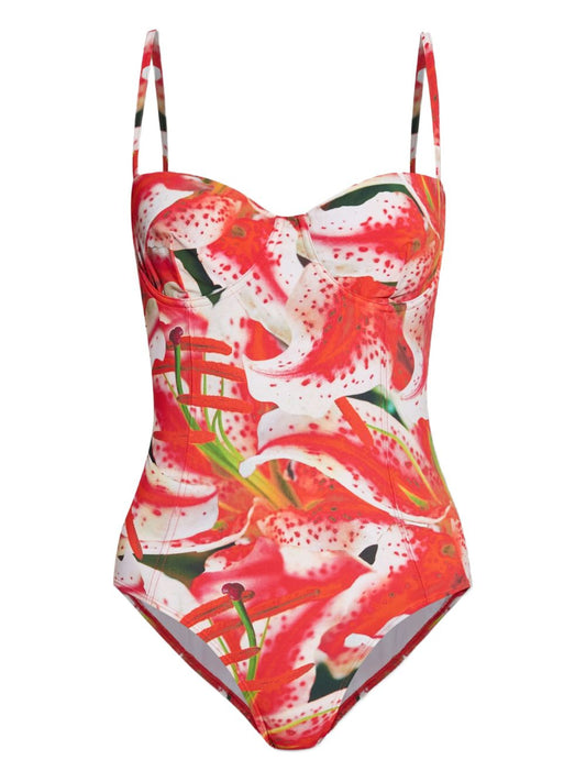 Fuchsia Tory Burch swimsuit — elegant beachwear for women