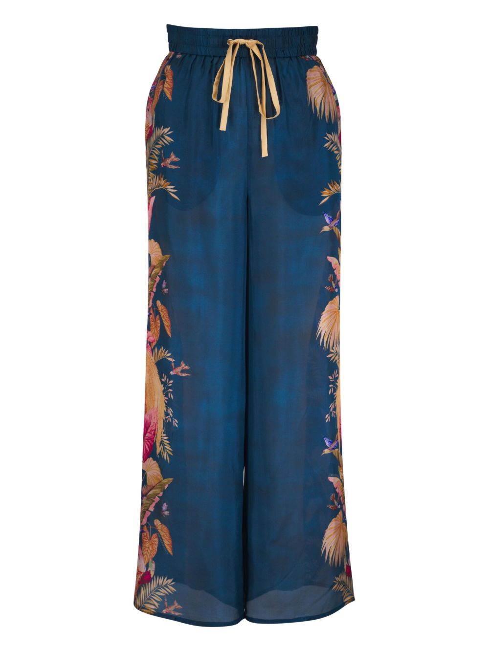 Zimmermann Trousers Blue silk floral print