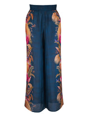Zimmermann Trousers Blue silk floral print