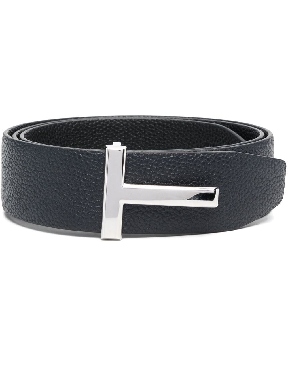 Ceinture réversible en cuir de veau bleu Tom Ford Belts