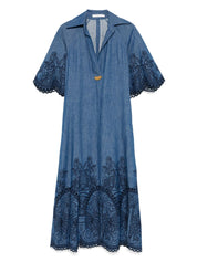 Robes Zimmermann Robe en jean bleu brodé