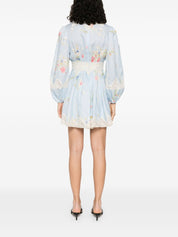 Robe mini en lin bleu clair Zimmermann Dresses