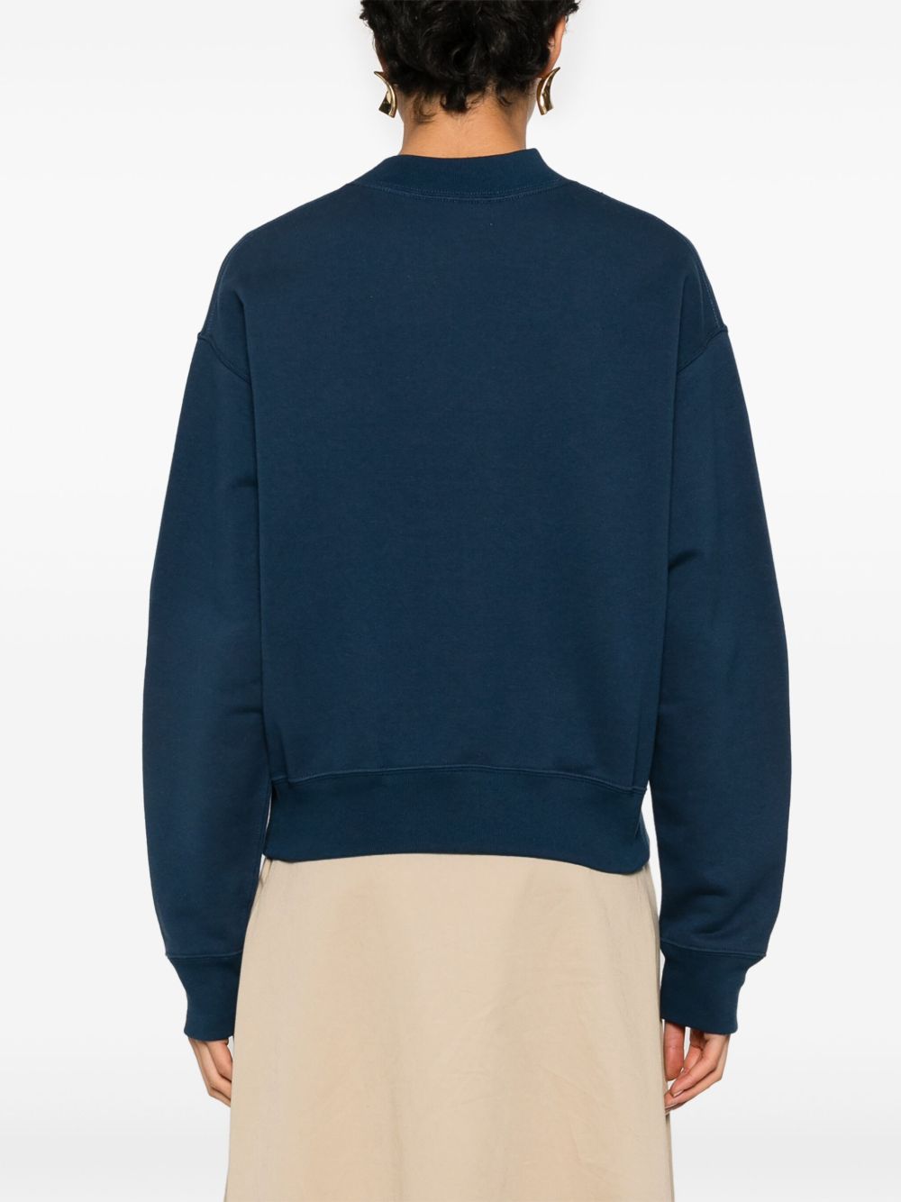Chloé Chloè Sweaters Blue — Cotton Mock‑Neck Sweater