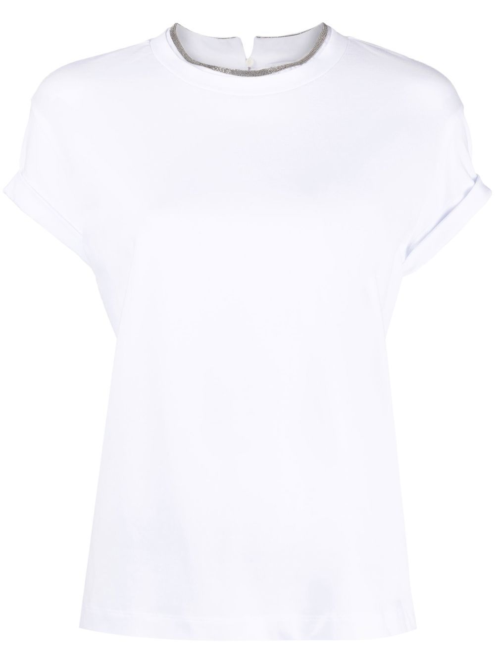 Brunello Cucinelli T-shirts and Polos White stretch-cotton