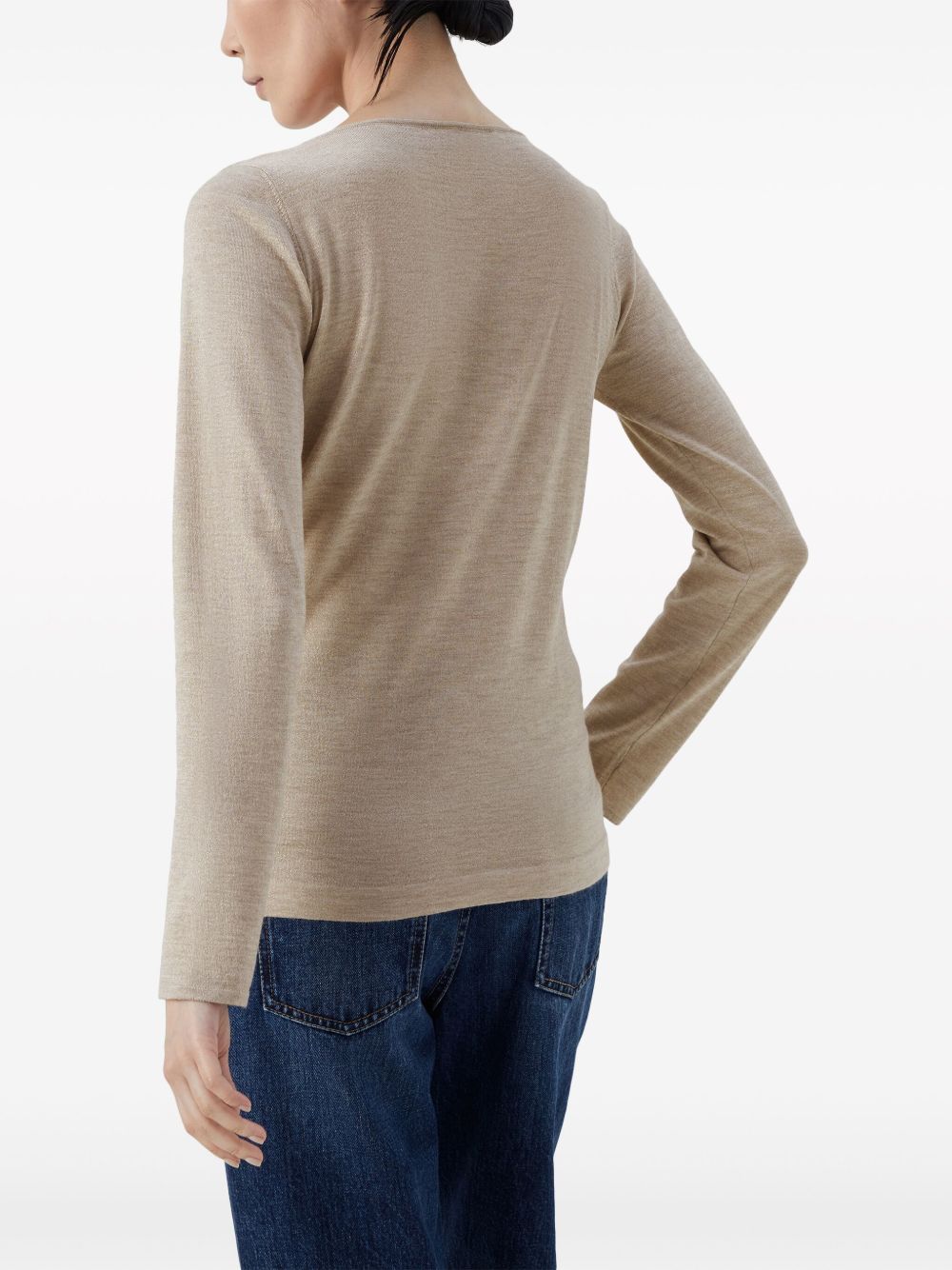 Brunello Cucinelli Beige Cashmere-Silk Sweater