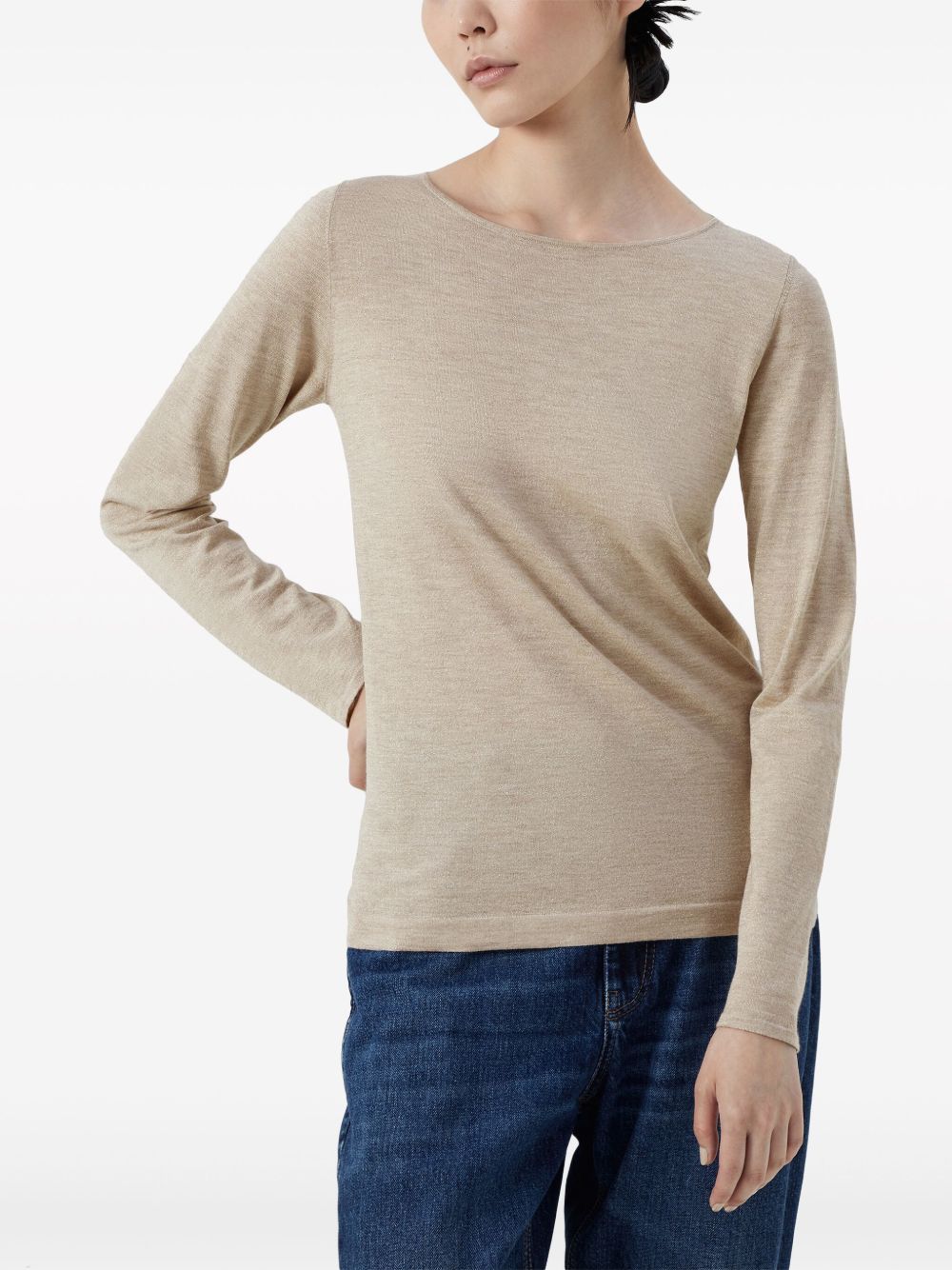 Brunello Cucinelli Beige Cashmere-Silk Sweater
