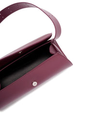 Bordeaux leather shoulder bag — Jil Sander