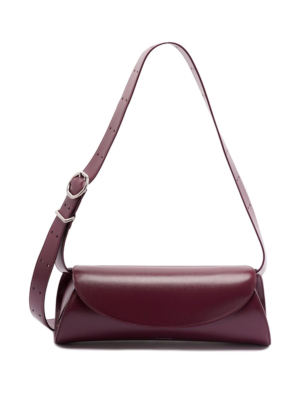 Bordeaux leather shoulder bag — Jil Sander