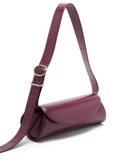 Bordeaux leather shoulder bag — Jil Sander