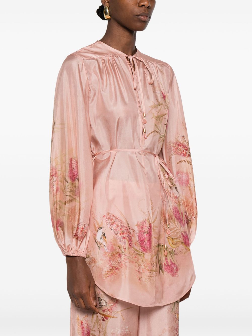 Zimmermann Top Pink silk tunic