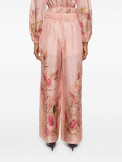Zimmermann Trousers Pink silk floral