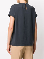 Brunello Cucinelli T-shirts and Polos Blue cotton crew-neck