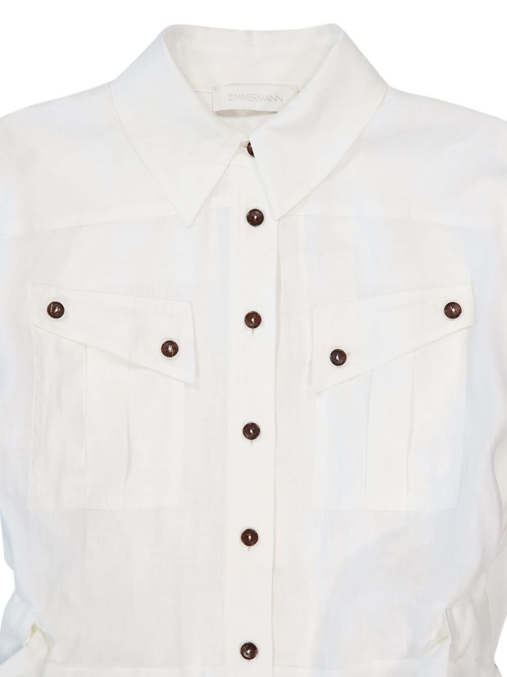 Zimmermann Dresses Ivory linen belted playsuit